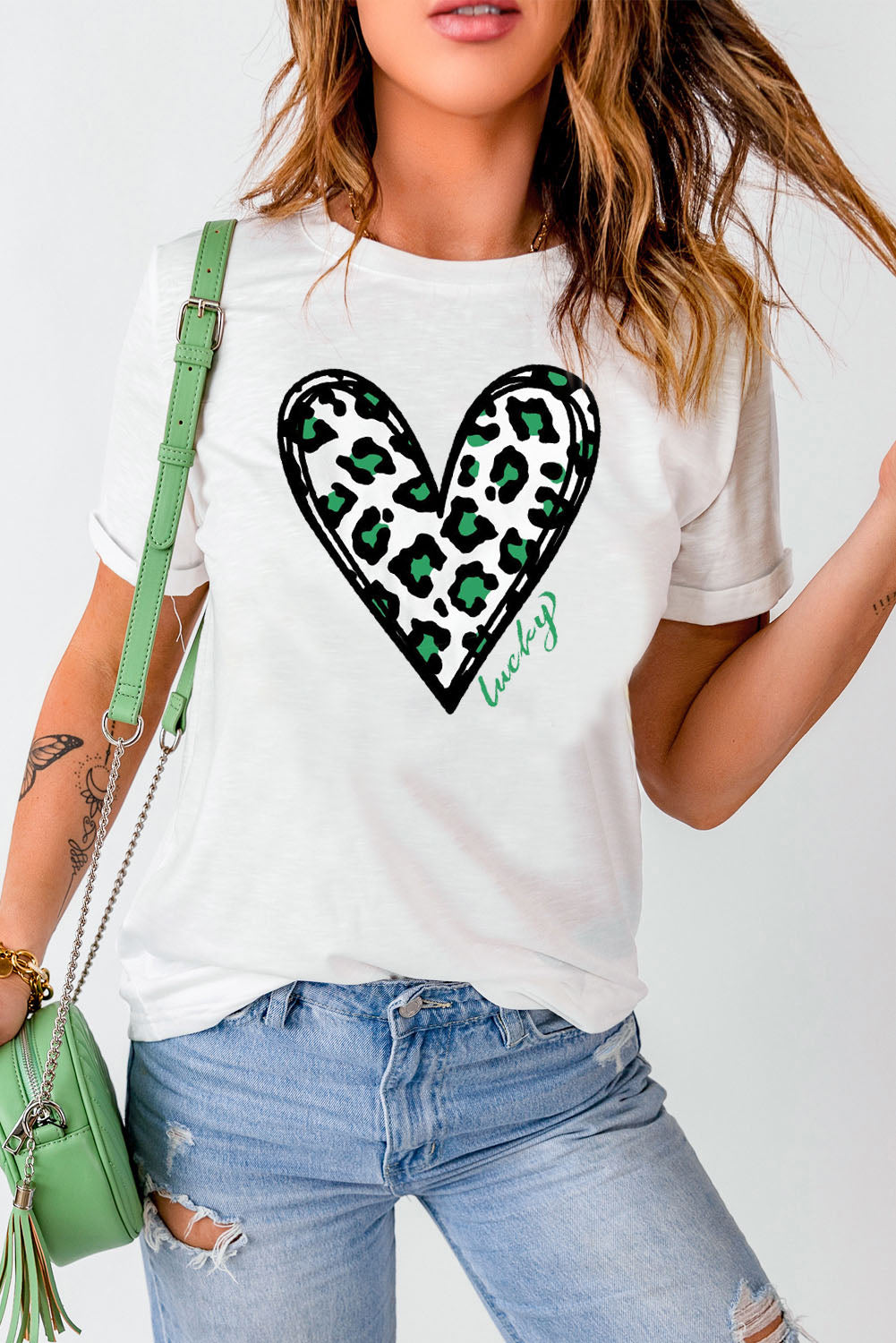 Slogan Printed Crew Neck Graphic T Shirt