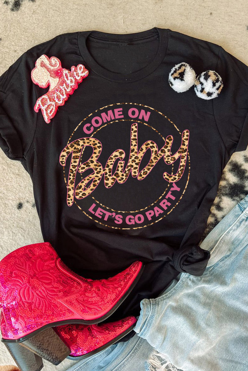 Slogan Printed Crew Neck Graphic T Shirt