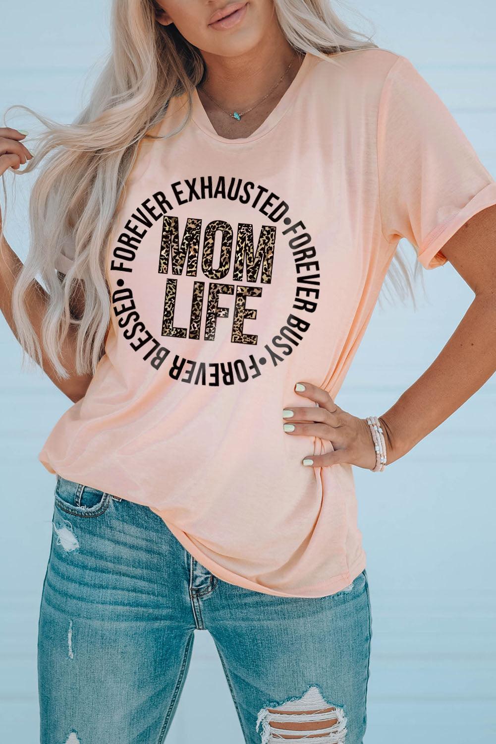 Slogan Printed Crew Neck Graphic T Shirt