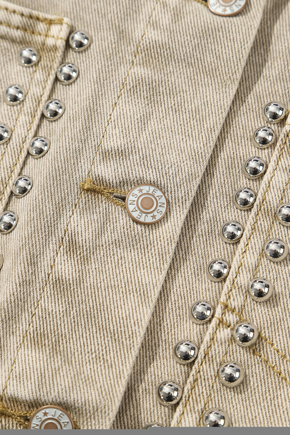 Rivet Studded Pocketed Denim Jacket