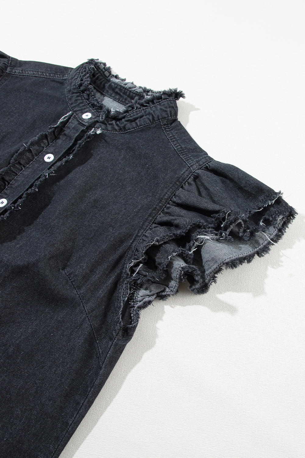 Beau Blue Button Denim Top